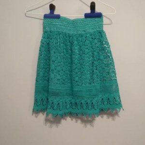 Teal Eyelet Skirt (Large)